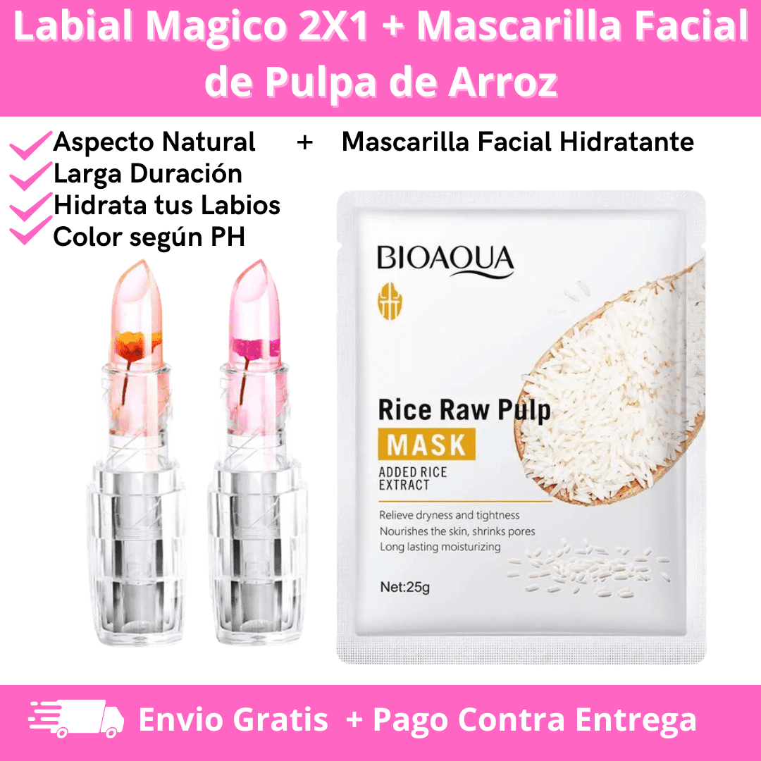 RADIANT LIPS® (Labial Mágico 2x1) + Mascarilla Bioaqua 🤩 Envio Gratis + Pago Contra Entrega🚚